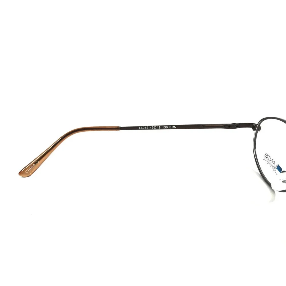 Lantis Optical Eyeglasses Frames L6012 BRN Brown Oval Wire Rim 49-130